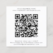 EVERLY Art Deco White Black QR Code Leave A Review Vierkante Visitekaartje (Achterkant)