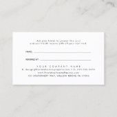 EVERLY Art Deco White Black Refer A Friend Aanbevelingskaartje (Achterkant)