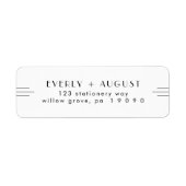EVERLY Art Deco Witte Zwarte Retouradreslabels Etiket (Voorkant)