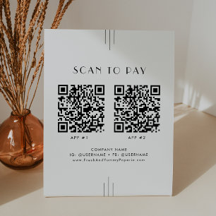 EVERLY Art Deco Zakelijk 2 Apps Scannen om te Beta Reclamebord Met Voetstuk