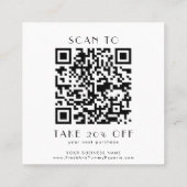 EVERLY Art Deco Zakelijk Logo QR Code Bedankt Kortingskaartje (Achterkant)