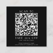 EVERLY Black Business Logo QR Code Thank You Kortingskaartje (Achterkant)