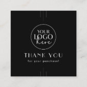 EVERLY Black Business Logo QR Code Thank You Kortingskaartje (Voorkant)