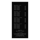EVERLY Dark Black Double Sided Business Price List Reclamekaart (Achterkant)