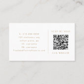 EVERLY Gold Art Deco Simple Geometric QR Code Visitekaartje (Achterkant)