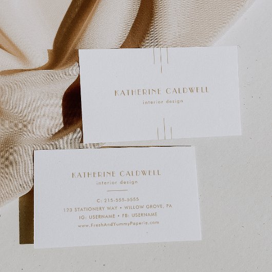 EVERLY Gold Art Deco Simple Geometric Visitekaartje