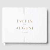 EVERLY Gold Art Deco Simple Geometric Wedding Gastenboek (Voorkant)