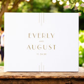 EVERLY Gold Art Deco Simple Geometric Wedding Gastenboek