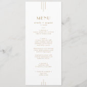 EVERLY Gold Art Deco Simple Geometric Wedding Menu (Voorkant)