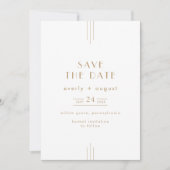 EVERLY Gold Art Deco Simple Geometric Wedding Save The Date (Voorkant)