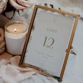 EVERLY Gold Art Deco Simple Wedding Table Numbers Kaart