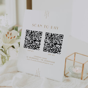 EVERLY Gold Art Deco Zakelijk 2 Apps Scan Om Te Be Reclamebord Met Voetstuk