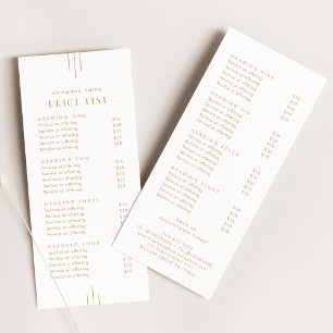 EVERLY Gouden Deco Dubbelzijdige Zakelijke Prijzen Reclamekaart