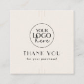 EVERLY Ivory Black Business Logo QR Code Thank You Kortingskaartje (Voorkant)