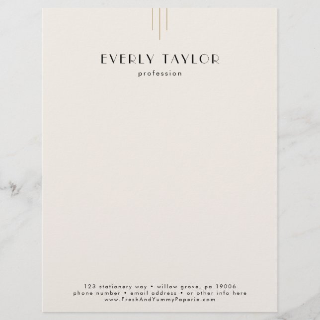 EVERLY Ivory Black Business Professional Company Briefhoofd (Voorkant)