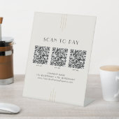 EVERLY Ivory Black Business QR Code Scan To Pay Reclamebord Met Voetstuk (Insitu)