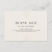 EVERLY Ivory Black Small Business Thank You Order Informatiekaartje (Voorkant)