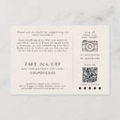 EVERLY Ivory Black Small Business Thank You Order Informatiekaartje (Achterkant)