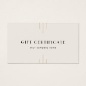EVERLY Ivory Gold Black Business Gift Certificate Visitekaartje (Voorkant)