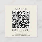 EVERLY Ivory Gold Black Business QR Code Thank You Kortingskaartje (Achterkant)