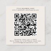 EVERLY Ivory Gold Black QR Code Leave A Review Vierkante Visitekaartje (Achterkant)