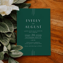 EVERLY Jewel Tone Art Deco Smaragdgroene Trouw