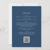 EVERLY Klassieke Art Deco Marineblauwe QR Code Tro Kaart (Achterkant)