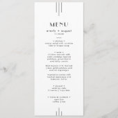 EVERLY Minimalist Art Deco White and Black Wedding Menu (Voorkant)