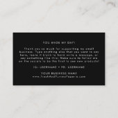 EVERLY Modern Art Deco Black and White Thank You Visitekaartje (Achterkant)