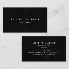 EVERLY Modern Art Deco Black and White Visitekaartje