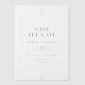 EVERLY Modern Art Deco Black Wedding Save the Date Vellum Uitnodigingen (Voorkant)
