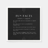 EVERLY Moderne Art Deco Zwart Leuke Feiten Trouwen Servet (Voorkant)