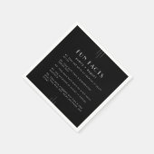 EVERLY Moderne Art Deco Zwart Leuke Feiten Trouwen Servet (Hoek)