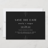 EVERLY Moderne Art Deco Zwart-wit bruiloft Save The Date (Voorkant)