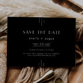 EVERLY Moderne Art Deco Zwart-wit bruiloft Save The Date