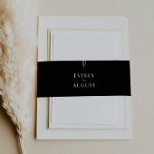 EVERLY Moderne Art Deco Zwart-wit bruiloft Uitnodigingen Wikkel