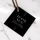 EVERLY moderne art deco zwarte bruiloft bedankt Bedankjes Labels