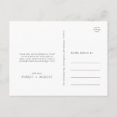 EVERLY moderne art deco zwarte bruiloft bedankt Briefkaart (Achterkant)