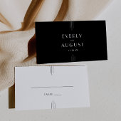 EVERLY Moderne Art Deco Zwarte Trouwplaats Kaart Plaatskaartje