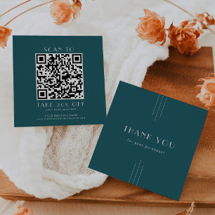 EVERLY Pauwels Turquoise Zakelijke QR Code Bedankt Kortingskaartje