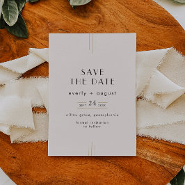 EVERLY Retro Art Deco Ivoorkleurig Zwart Gouden Tr Save The Date