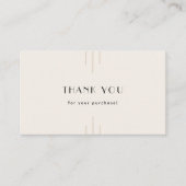 EVERLY Retro Art Deco Ivory Gold Black Thank You Visitekaartje (Voorkant)