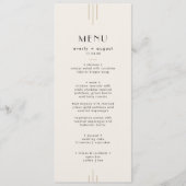 EVERLY Retro Art Deco Ivory Gold Black Wedding Menu (Voorkant)
