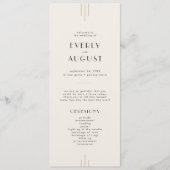 EVERLY Retro Art Deco Ivory Gold Black Wedding Programmakaart (Voorkant)