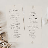 EVERLY Retro Art Deco Ivory Gold Black Wedding Programmakaart