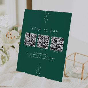 EVERLY Smaragdgroene Zakelijke QR-code Scan om te  Reclamebord Met Voetstuk