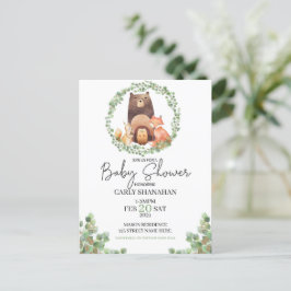 EVERLY woodland Baby shower|Waterverf|woud Feestdagenkaart