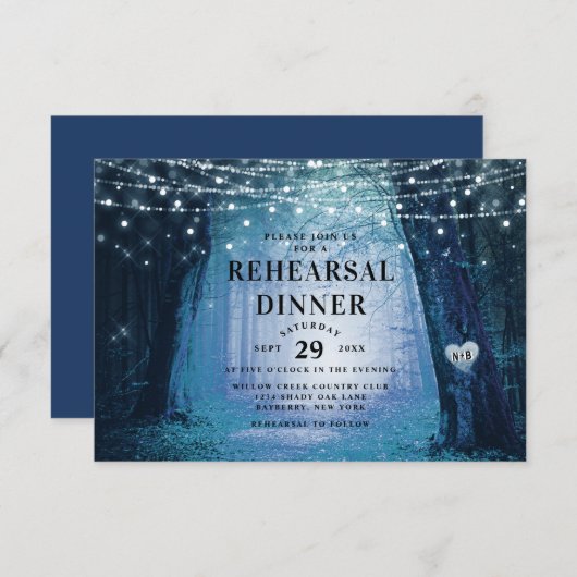 Evermore betoverde Forest bruiloft repetitie diner Kaart (Voorkant / Achterkant)