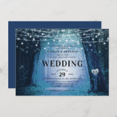 Evermore | Betoverde Sprookjesbos | Blauwe Bruilof Kaart (Voorkant / Achterkant)