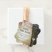 Evermore Enchanted Forest Save The Date met Foto Bedankjes Labels (In situ)